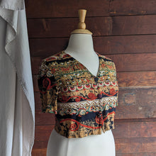 Load image into Gallery viewer, 90s Vintage Cropped Short Sleeve Blouse