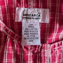Load image into Gallery viewer, 90s Vintage Red Plaid Gingham Overall Pinafore Dress