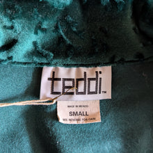 Load image into Gallery viewer, 90s Vintage Emerald Green Embossed Velour Jacket