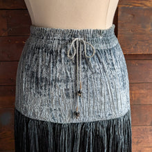 Load image into Gallery viewer, 90s Vintage Blue Crushed Velvet Broomstick Maxi Skirt