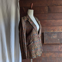 Load image into Gallery viewer, 90s Vintage Brown Satin Brocade Blazer