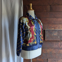 Load image into Gallery viewer, 90s Vintage Ornate Filigree Satin Windbreaker