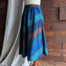 Load image into Gallery viewer, 70s/80s Vintage Teal and Blue Tweed A-Line Skirt