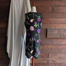 Load image into Gallery viewer, Y2K Vintage Purple and Black Floral Sleeveless Dress