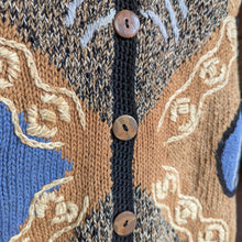 Load image into Gallery viewer, 90s Vintage Cropped Black and Brown Cardigan