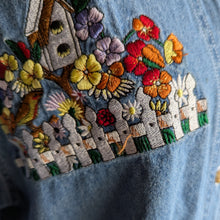 Load image into Gallery viewer, 90s Vintage Embroidered Birdhouse Denim Shirt