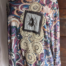 Load image into Gallery viewer, Upcycled Plus Size "Beetle in a Net" Asymmetrical Turtleneck