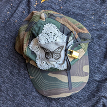Load image into Gallery viewer, Upcycled Butterfly and Lock Camo Baseball Hat
