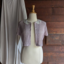 Load image into Gallery viewer, 90s Vintage Lavender Short Sleeve Knit Jacket