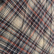 Load image into Gallery viewer, 70s Vintage A-line Brown & Black Plaid Pleated Wool Midi Skirt