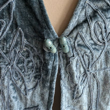 Load image into Gallery viewer, 90s Vintage Dusty Blue Crushed Velvet Vest