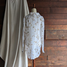 Load image into Gallery viewer, Y2K Sheer White Botanical Long Blouse