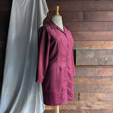 Load image into Gallery viewer, 90s Vintage Burgundy Button Front Dress