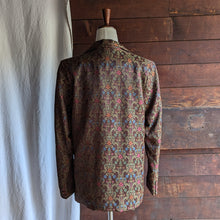 Load image into Gallery viewer, 90s Vintage Brown Satin Brocade Blazer