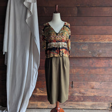 Load image into Gallery viewer, 90s Vintage Olive Midi Skirt
