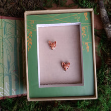 Load image into Gallery viewer, Porcelain Fox Stud Earrings