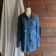 Load image into Gallery viewer, 90s Vintage Frog Applique Denim Barn Coat