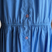 Load image into Gallery viewer, 90s Vintage Blue Shortsleeve Maxi Shirtdress