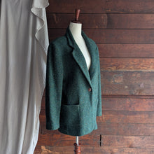 Load image into Gallery viewer, 80s Vintage Green Wool Tweed Blazer