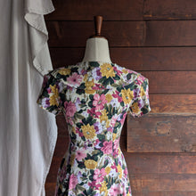 Load image into Gallery viewer, 90s Vintage Floral Print Flared Mini Dress