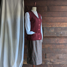 Load image into Gallery viewer, 70s Vintage Olive Green and Red Pencil Skirt