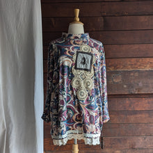 Load image into Gallery viewer, Upcycled Plus Size "Beetle in a Net" Asymmetrical Turtleneck