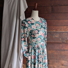 Load image into Gallery viewer, 90s Vintage Jersey Knit Rose Dress
