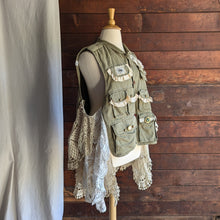 Load image into Gallery viewer, Upcycled 'Fishing Net' Lace-Trimmed Fishing Vest
