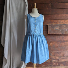 Load image into Gallery viewer, 90s Vintage Denim Jumper Dress with Pockets
