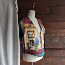 Load image into Gallery viewer, 90s Vintage Homemade Quilting Themed Vest
