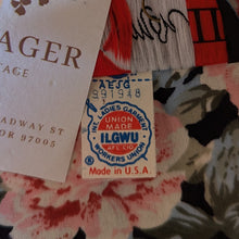 Load image into Gallery viewer, 80s Vintage Dark Floral Polyester Top