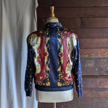 Load image into Gallery viewer, 90s Vintage Ornate Filigree Satin Windbreaker