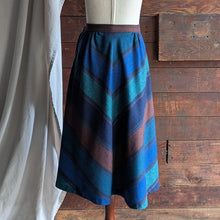Load image into Gallery viewer, 70s/80s Vintage Teal and Blue Tweed A-Line Skirt