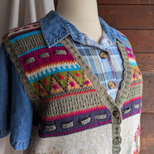 Load image into Gallery viewer, 90s Vintage Plus Size Harvest Embroidered Knit Vest
