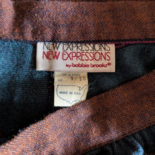 Load image into Gallery viewer, 70s/80s Vintage Teal and Blue Tweed A-Line Skirt