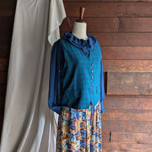 Load image into Gallery viewer, 90s Vintage Teal Plaid Vest