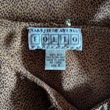 Load image into Gallery viewer, 90s Vintage Silk Brown Ruffled Blouse