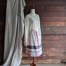 Load image into Gallery viewer, 80s Vintage Pink and White Plaid Skirt