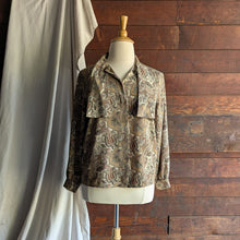 Load image into Gallery viewer, 90s Vintage Tan and Brown Paisley Long Sleeve Blouse