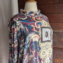 Load image into Gallery viewer, Upcycled Plus Size "Beetle in a Net" Asymmetrical Turtleneck