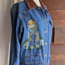 Load image into Gallery viewer, 90s Vintage Frog Applique Denim Barn Coat
