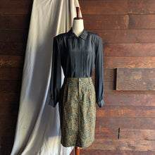 Load image into Gallery viewer, 90s Vintage Green Paisley Pencil Skirt
