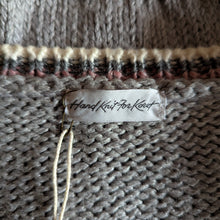 Load image into Gallery viewer, 90s Vintage Grey and Pink Hand Knit Cardigan