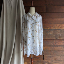 Load image into Gallery viewer, Y2K Sheer White Botanical Long Blouse