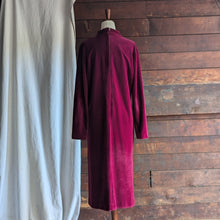 Load image into Gallery viewer, 80s Vintage Dark Red Velour Midi Dress