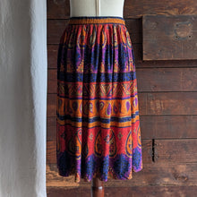 Load image into Gallery viewer, 90s Vintage Bright Multicolored Rayon Midi Skirt