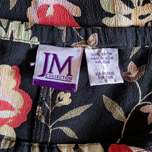 Load image into Gallery viewer, Y2K Vintage Black Floral Rayon Skirt