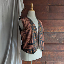 Load image into Gallery viewer, 80s/90s Vintage Rust Open-Front Embroidered Vest