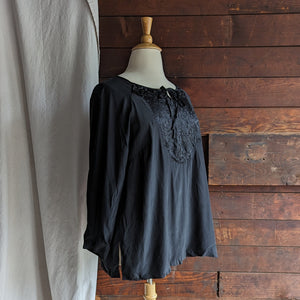 Plus Size Black Silk Blouse