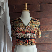 Load image into Gallery viewer, 90s Vintage Cropped Short Sleeve Blouse